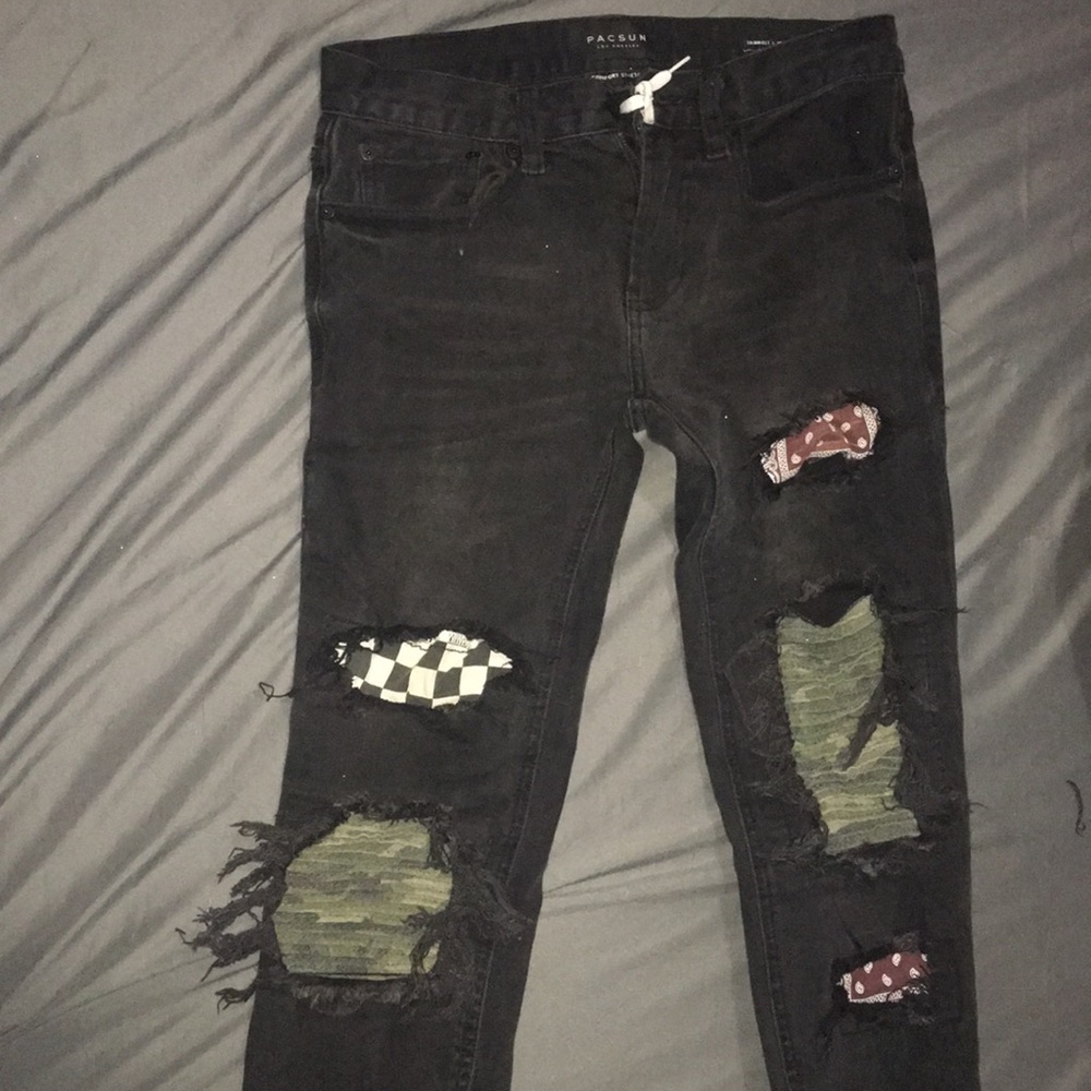 Pacsun patched skinny jeans